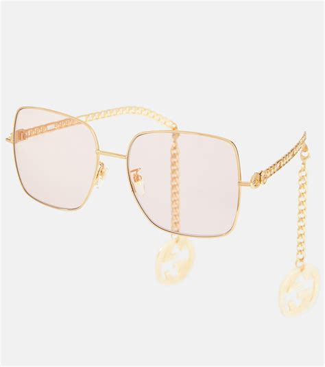 gucci glasses with chain|gucci transparent glasses.